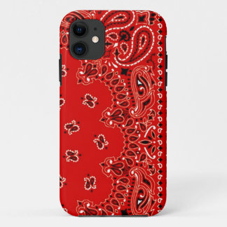 Rode western bandana sjaal stof wrap iPhone 11 hoesje