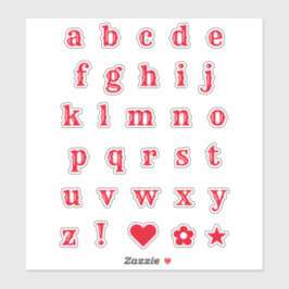 Rode Westerne letters | Monogram Alfabet Stickers
