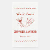 Rode Whimsical Lijst Dat is Amore Italiaanse Bruil Servet (Voorkant)