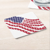 Rode White Blue Flag Design Paper Onderzetters (Schuin)