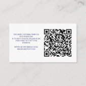 Rode White Blue Floral Patriotic Wedding QR Code Informatiekaartje (Achterkant)
