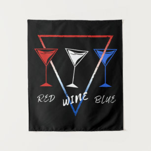 RODE WIJN BLAUW 4 JULI VIERING DAG WANDKLEED