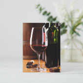 Rode wijn briefkaart (Staand voorkant)