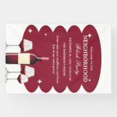 Rode Wijn Buurt Block Party Spandoek (Horizontaal)