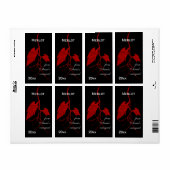 Rode wijn druivenblad met print etiket (Full Sheet)