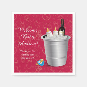 Rode wijn en Baby flessen Sip and See Servet