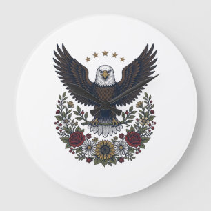 Rode wijn en blauwe patriottische wijnliefhebber grote klok