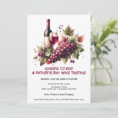 Rode wijn en druiven - Vaderdag uitnodiging (Staand voorkant)