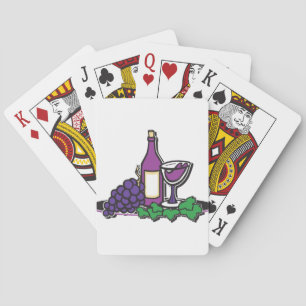 Rode wijn en Paars druiven Pokerkaarten