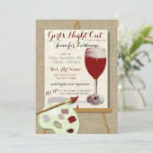 Rode wijn en schilderkunst kaart (Staand voorkant)