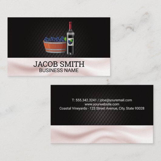 Rode wijn en wijnemmer | Zijderzijde Visitekaartje (Voorkant / Achterkant)