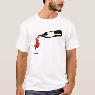 rode wijn fles verzonken glas flesje t-shirt