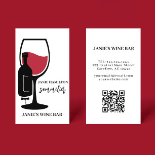 Rode Wijn Glas Bar Wijngaard QR Code Visitekaartje