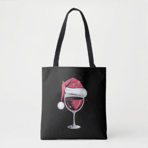Rode wijn glas Kerst Grappig Kerstmis Xmas Draagtas