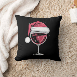 Rode wijn glas Kerst Grappig Kerstmis Xmas Kussen