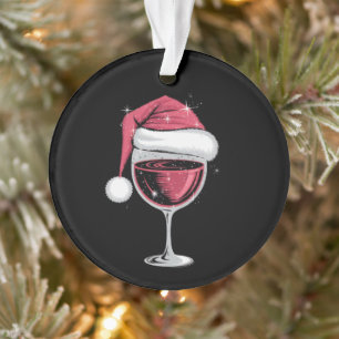 Rode wijn glas Kerst Grappig Kerstmis Xmas Ornament