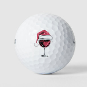 Rode Wijn Glas Kerst Grappige Kerst Kerstmis Golfballen