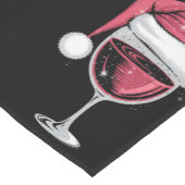 Rode Wijn Glas Kerst Grappige Kerst Kerstmis Korte Tafelloper (Hoek)