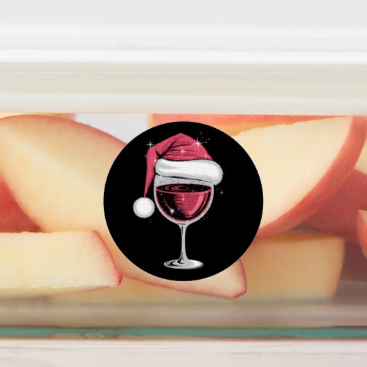 Rode Wijn Glas Kerst Grappige Kerst Kerstmis Labels (Aangebracht)