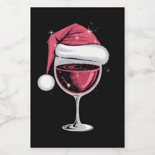 Rode Wijn Glas Kerst Grappige Kerst Kerstmis Wijn Etiket (Enkel label)