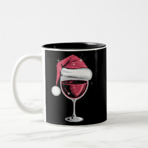 Rode wijn glas Kerst Grappige Kerst Xmas Tweekleurige Koffiemok