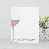 Rode wijn, glas, met briefhoofd (Staand voorkant)