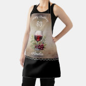 Rode wijn glas Oliver 60ste verjaardag vrouw Schort (Insitu)