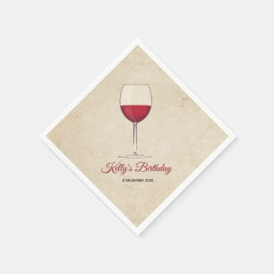 rode wijn, grillig, Cocktail Paper Napkins Servet