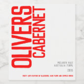 Rode wijn huis wijnmakers tekst aangepaste wijnlab wijn etiket (Enkel label)