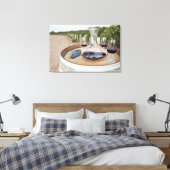 Rode wijn in wijngaarden canvas afdruk (Insitu (Slaapkamer))