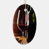 Rode wijn keramisch ornament (Rechts)