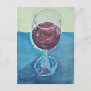 Rode wijn kunst ansichtkaart Wijnliefhebber brie Briefkaart