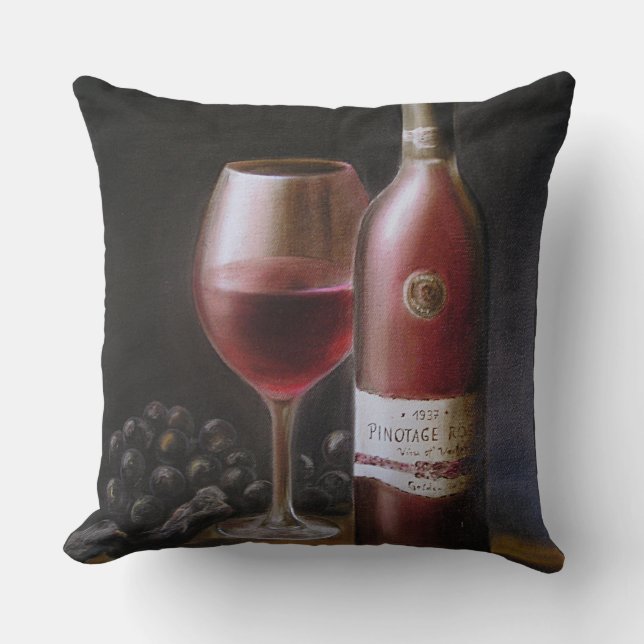 Rode wijn kussen (Voorkant)