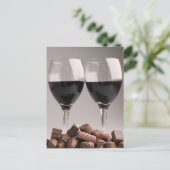 rode wijn met chocolade briefkaart (Staand voorkant)