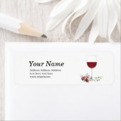 rode wijn, retentieadresstickers etiket (Insitu)