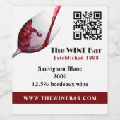 Rode wijn schenken, wijnbar/wijnmakerij etiket (Enkel label)