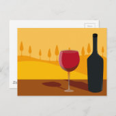 Rode wijn Toscane Briefkaart (Voorkant / Achterkant)
