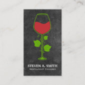 Rode wijnazijn glas visitekaartje (Voorkant)