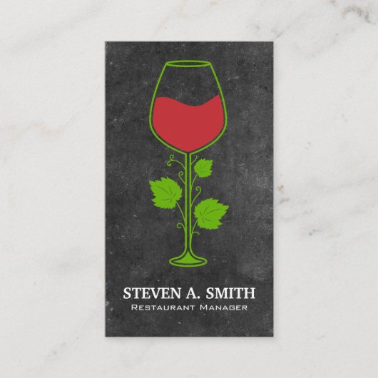 Rode wijnazijn glas visitekaartje (Voorkant)