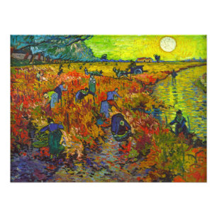 Rode wijngaard in Arles van Vincent van Gogh Foto Afdruk