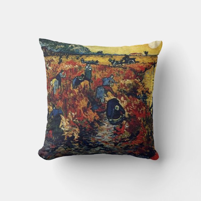 Rode Wijngaard, Vincent van Gogh Kussen (Voorkant)