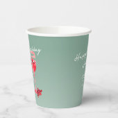 Rode wijnglas Waterverf 70ste verjaardagsfeest Papieren Bekers (Links)