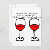 RODE WIJNGLASSEN MET FRANS ENGELS QUOTE BRIEFKAART (Voorkant / Achterkant)