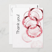 Rode wijnglazen moderne dank u briefkaart (Voorkant / Achterkant)