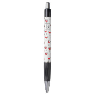 Rode wijnglazen patroon monogram pen