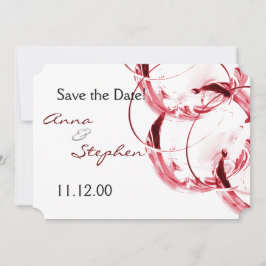 Rode wijnglazen save the date