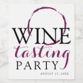 Rode Wijnproeverij Feest Wijn Etiket (Enkel label)