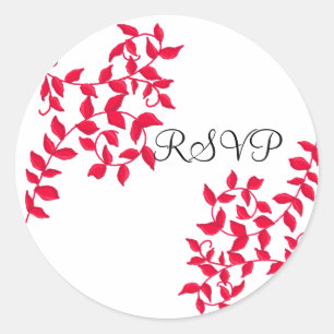 Rode Wijnranken RSVP Ronde Sticker