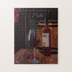 Rode wijnschilderij van Alfred Fox Legpuzzel