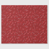 Rode wijnstokken en bessen - Kerstmis Cadeaupapier (Vlak)